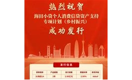 海田小贷2亿元ABS成功发行，海马集团资产证券化再突破。